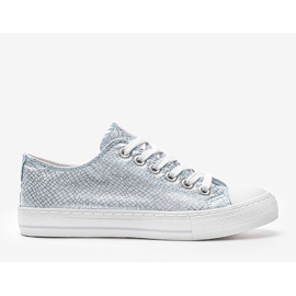 Sneakers blu con motivo a pelle di serpente metallizzata Melinda 1