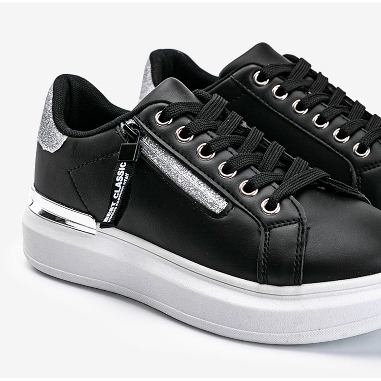 Sneakers nere con zip decorativa Kiana nero 1