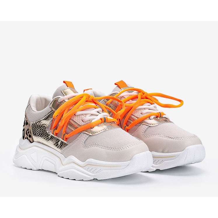 Sneakers beige con motivo animalier di Jan 1
