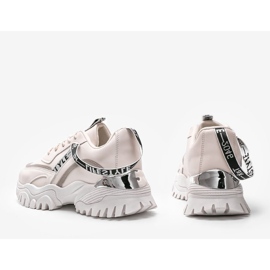 Sneakers beige con suola spessa Claudia 1