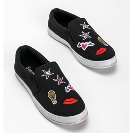 Sneakers in tessuto nero con patch Anais 1