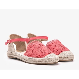 Espadrillas rosse con pizzo Baby rosso 1