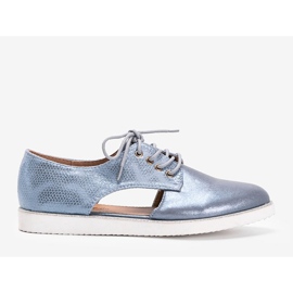 Scarpe Karley scollate lucide blu 1