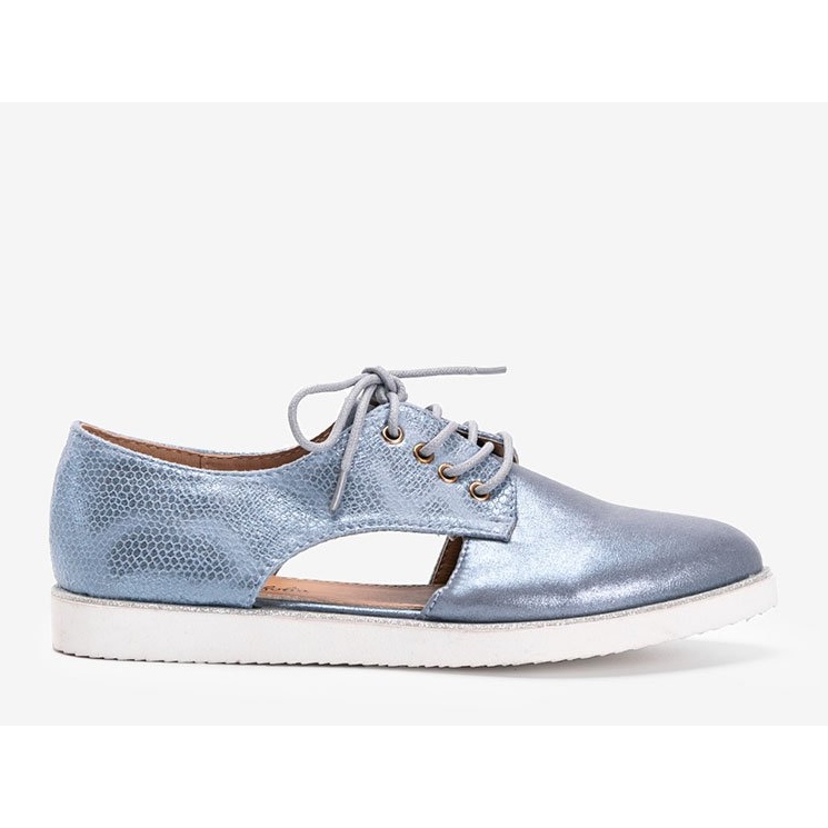 Scarpe Karley scollate lucide blu 1