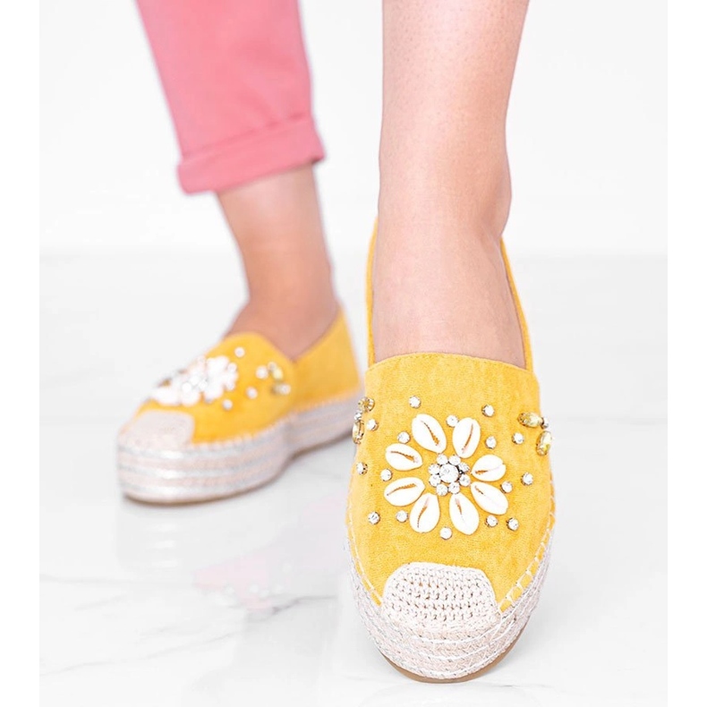 Espadrillas senape su una spessa suola Mrs Nicki giallo 1