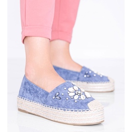 Espadrillas blu sulla suola grossa della signora Nicki 1