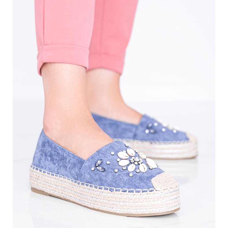 Espadrillas blu sulla suola grossa della signora Nicki 1