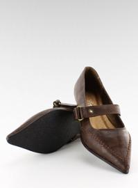 2206-1 décolleté marroni con fibbia marrone 2