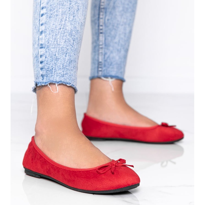 Ballerine rosse con fiocco Angelina rosso 1