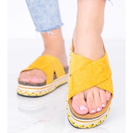 Pantofole senape con suola decorativa Riri giallo 1