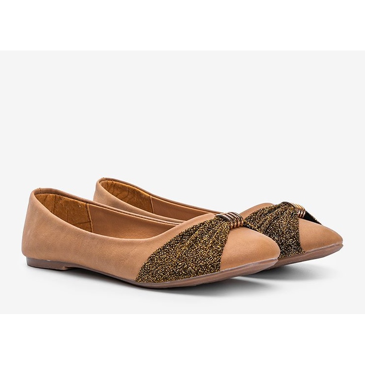 Ballerine cammello con decorazione brillante Like me marrone 1