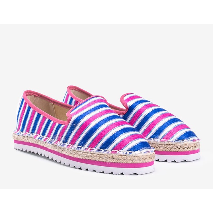 Espadrillas a righe rosa Ottawa blu navy 1