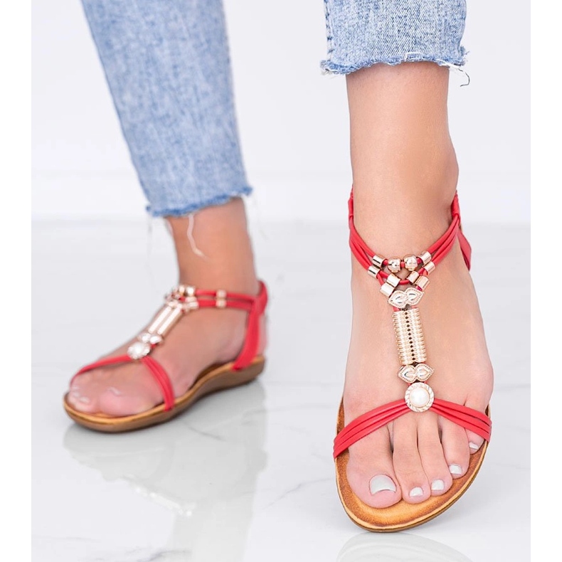 Sandali rossi da donna Liva rosso 1