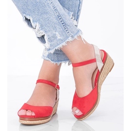 Espadrillas rosse sulla zeppa Heis rosso 1