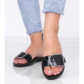 Ciabatte Laura laccate nere nero 1