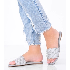Pantofole grigie con tomaia Stormi decorativa grigio 1