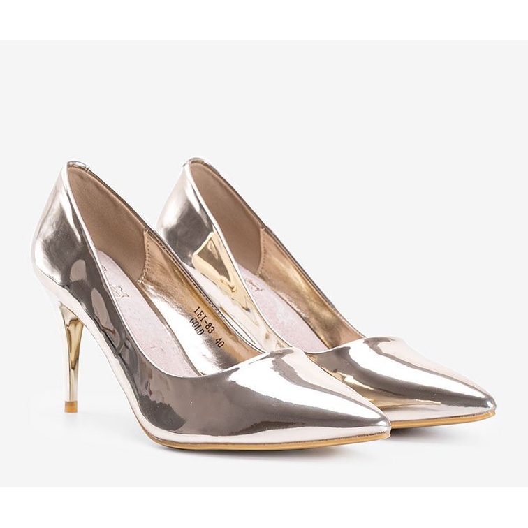 Décolleté dorate su tacco alto Bowi Bowi d'oro 1
