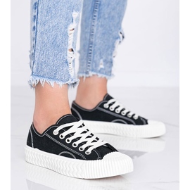 Sneakers nere da donna su una spessa suola Nolita nero 1