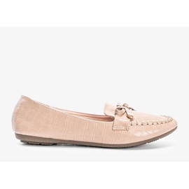 Mocassini beige nel motivo coccodrillo Miriam 1