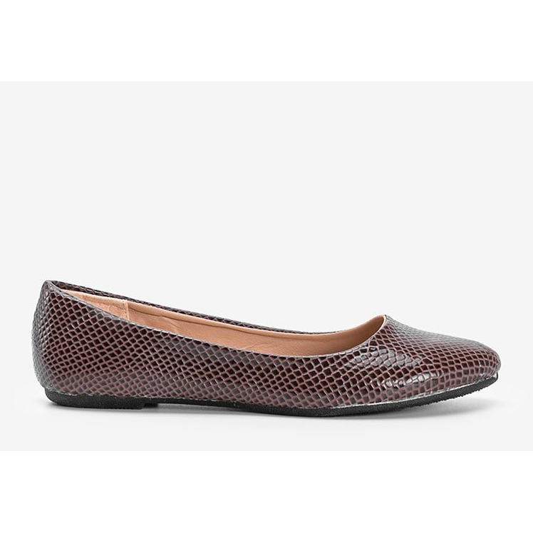 PA1 Ballerine in vernice marrone con motivo in pelle di coccodrillo Mozzare 1