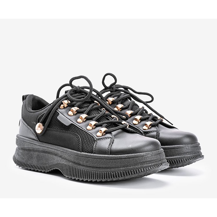 Sneakers nere con suola alta in Tifel nero 1