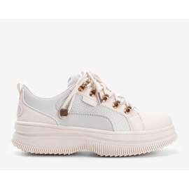 Sneakers beige con suola alta in Tifel 1