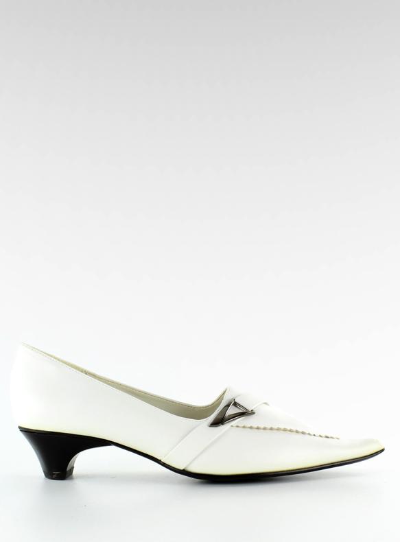 Décolleté con decoro 2232-5 bianco marrone 1