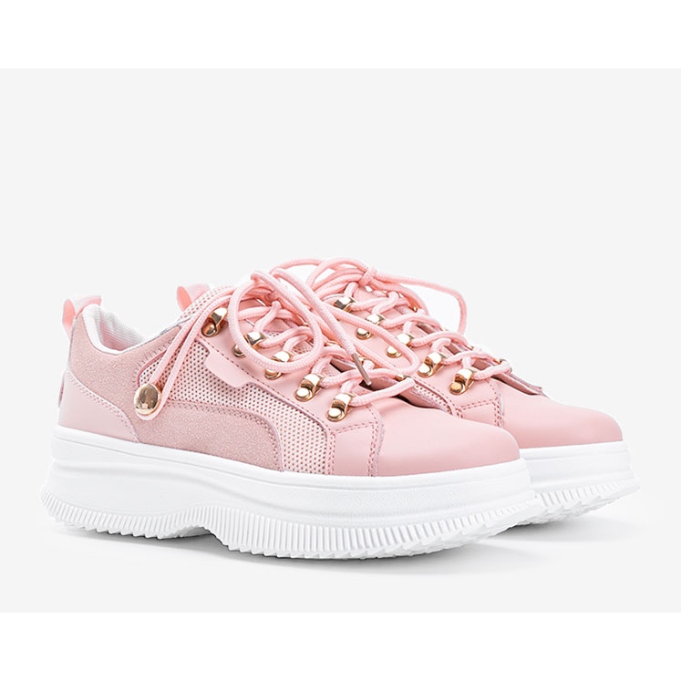 Sneakers rosa su suola alta Tifel 1