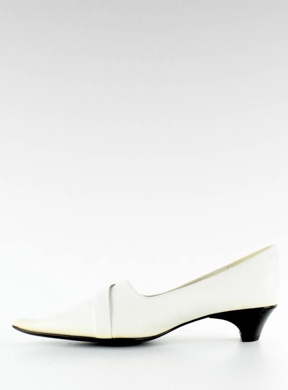 Décolleté con decoro 2232-5 bianco marrone 2