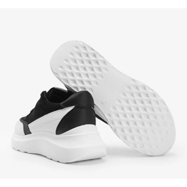 Sneakers nere con dettagli bianchi su suola alta Barteks bianco nero 1