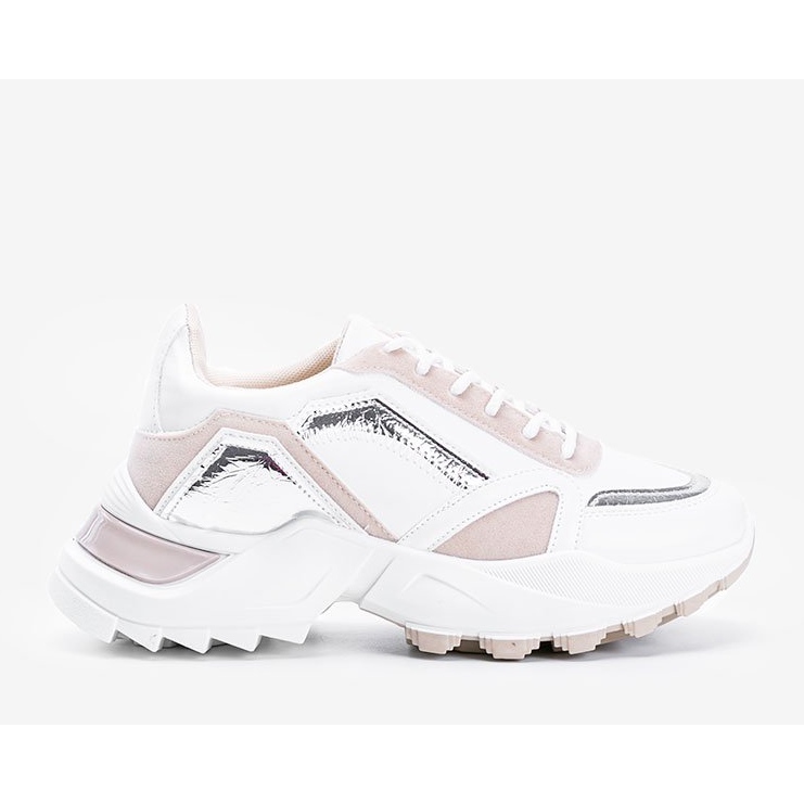 Sneakers Gordani beige con inserti metallici 1