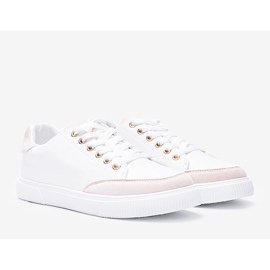 Sneakers Brighton bianche e beige 2