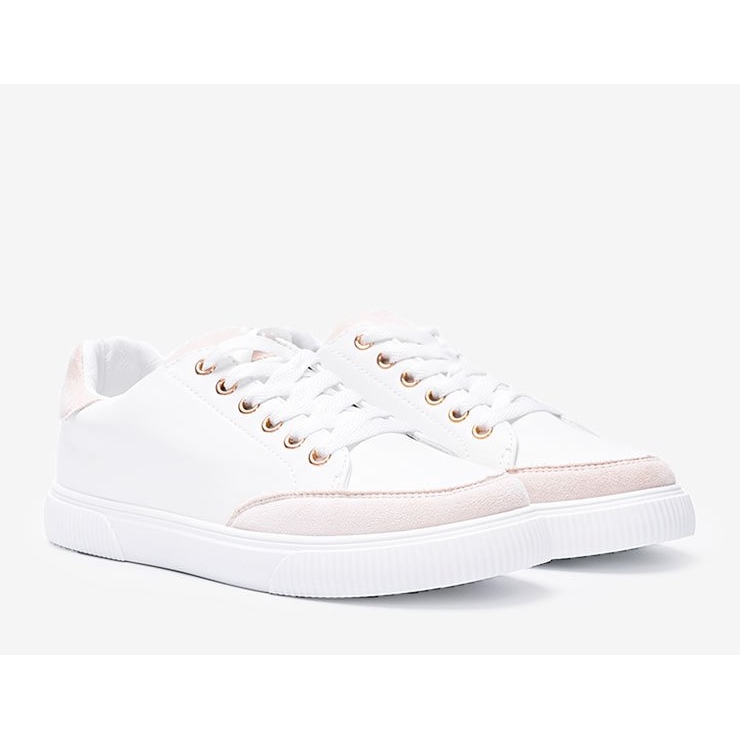 Sneakers Brighton bianche e beige 2