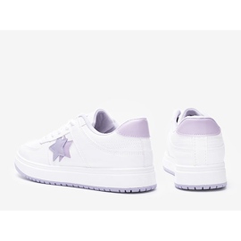 Sneakers bianche e viola con stelle Polja bianco 1