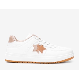BM Sneakers bianche e marroni con stelle Polja bianco marrone 1