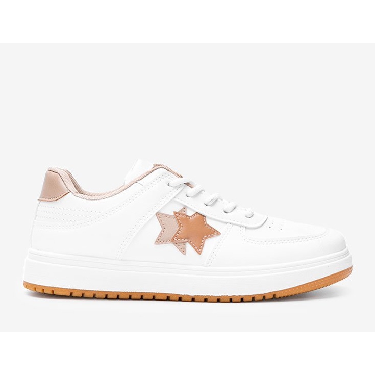 BM Sneakers bianche e marroni con stelle Polja bianca marrone 1