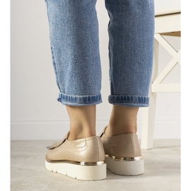 Scarpe slip-on argento con borchie GF-FD9 d'oro 2