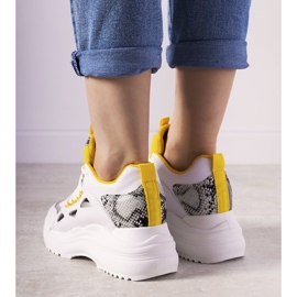 Sneakers serpente Felicia bianche e gialle bianca giallo 1