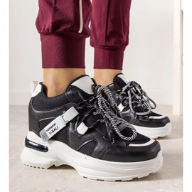 Sneakers bianche e nere con doppia allacciatura One Chance bianco nero 1