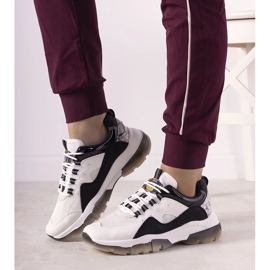 Sneakers bianche e nere con suola ombre Laugh bianca 1