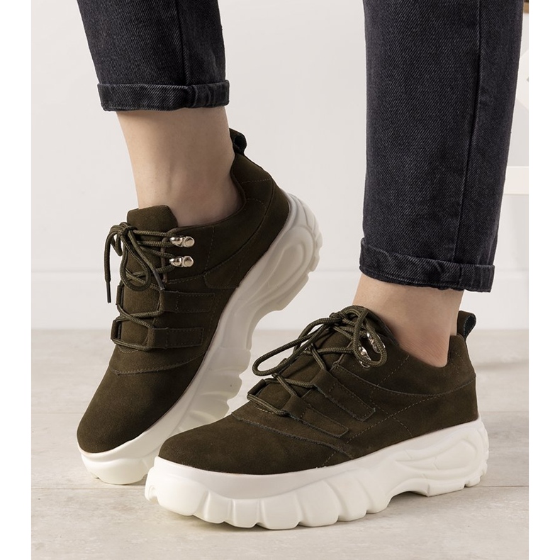 Sneakers sportive verdi con suola Justika alta verde 1