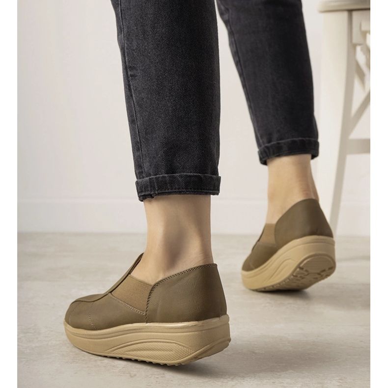 Scarpe marroni con suola alta di Spike marrone 1