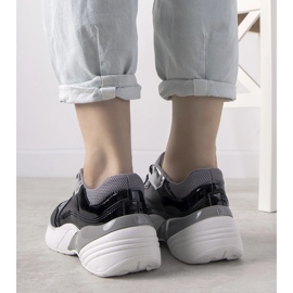 Sneakers nere con suola alta nero 1