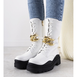 Stivaletti bianchi con catena di Rock It bianco 1