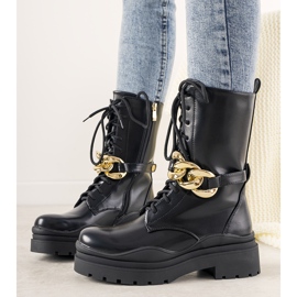 Stivaletti neri con catena di Rock It nero 1