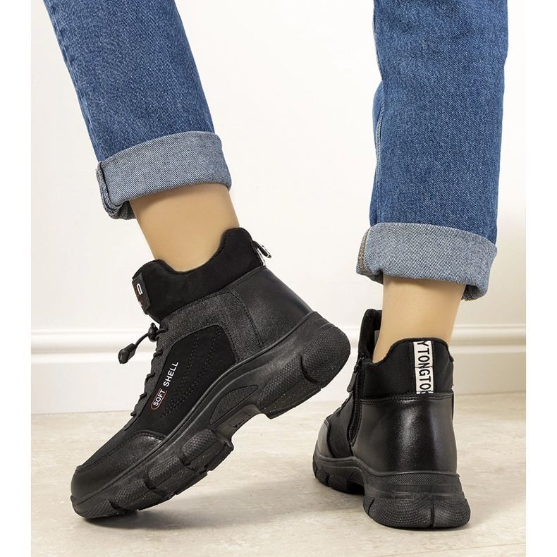 Stivali neri da donna imbottiti con elastico Adalgis nero 1