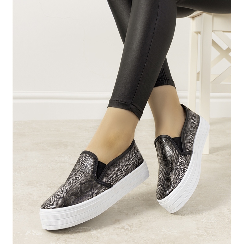 BM Sneakers Slip On Irving grigie nero 1