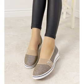 Sneakers Golden Burris con zeppa d'oro 2
