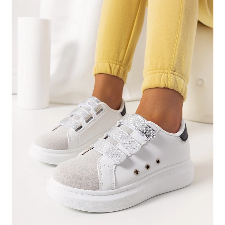 Sneakers Herrick da donna bianche e argento bianca 1