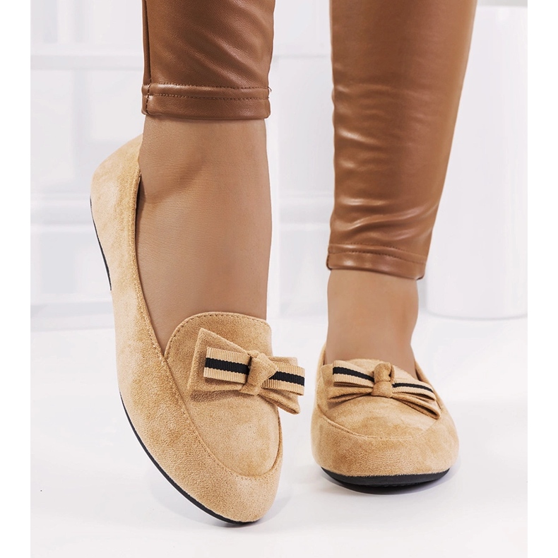 Mocassini beige con fiocco Lavinia 1